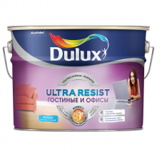 Краска Dulux Ultra Resist для гостиной и офиса база BМ матовая 9,6 л