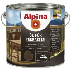 Масло для террас Alpina шелковисто-глянцевое темное 0,75 л