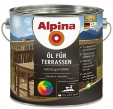 Масло для террас Alpina шелковисто-глянцевое прозрачное 2,5 л