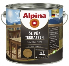 Масло для террас Alpina шелковисто-глянцевое среднее 2,5 л