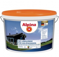 Краска Alpina Долговечная для деревянных фасадов База 1 шелковисто-матовая 10 л
