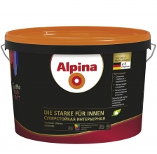 Краска Alpina Суперстойкая интерьерная База 1 шелковисто-матовая 10 л